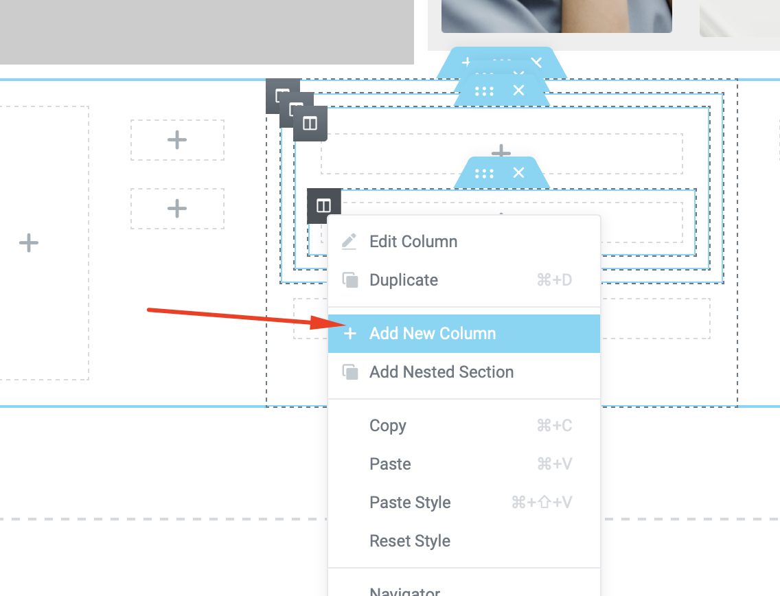 add new column Elementor