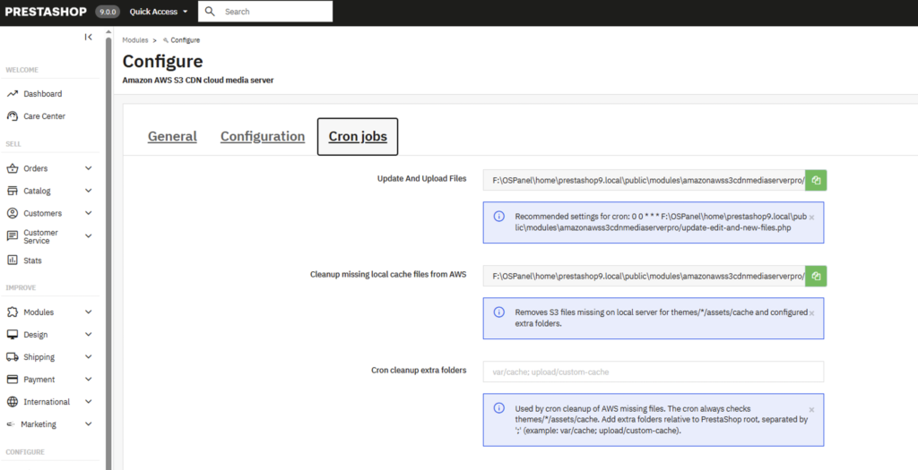 Amazon AWS S3 Prestashop