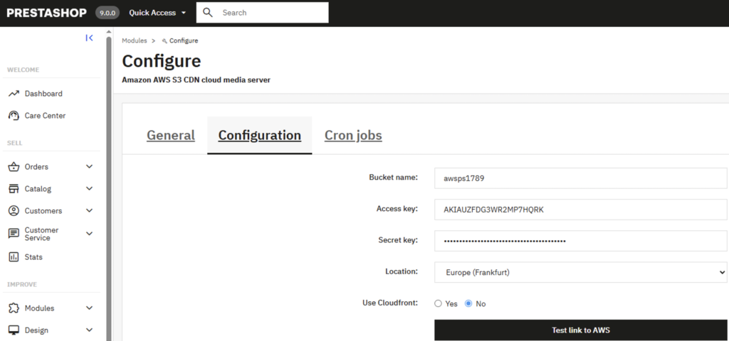 Amazon AWS S3 Prestashop