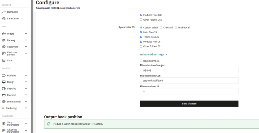 Amazon AWS S3 Prestashop