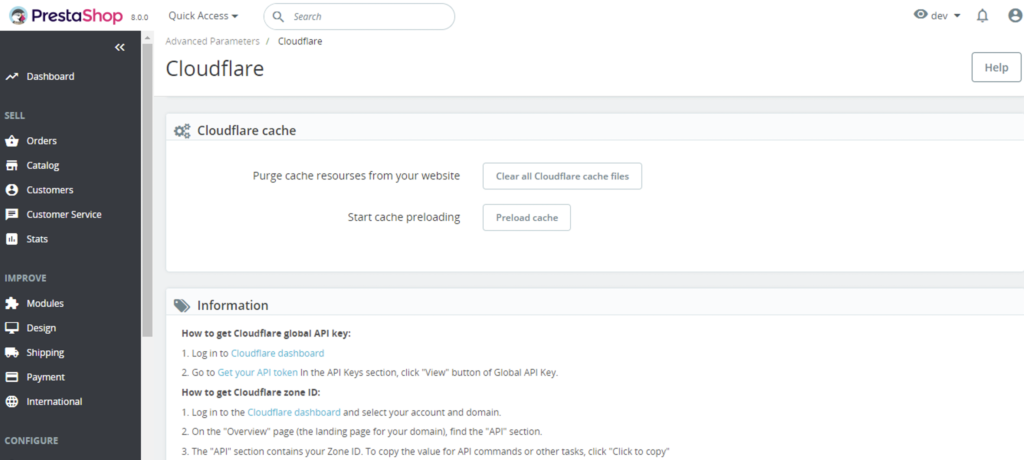CloudFlare Prestashop