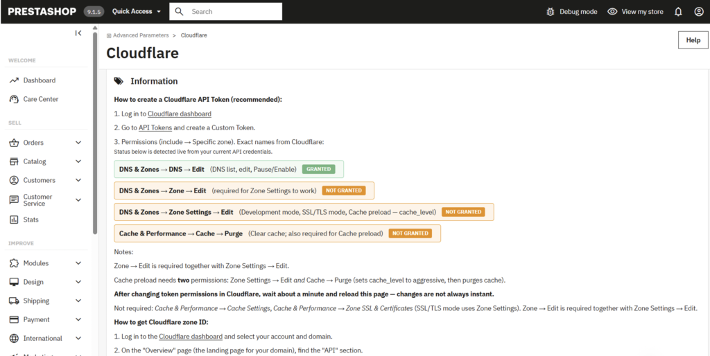 CloudFlare Prestashop