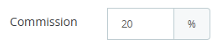 setting the commission percentage for an affiliate link