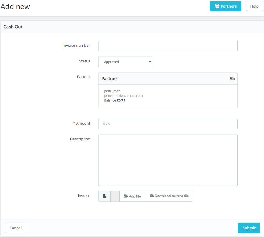withdrawal request