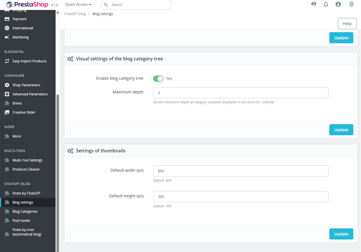 ChatGPT settings