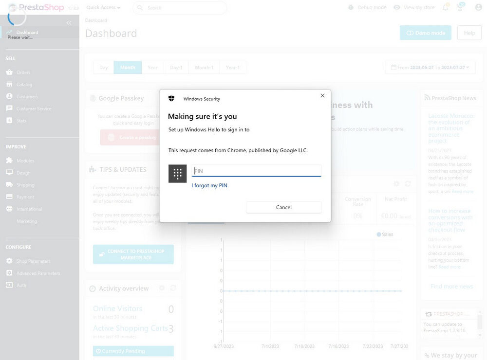 Google Passkeys module for PrestaShop