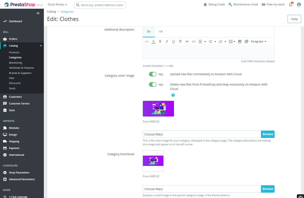 PrestaShop Store with AWS S3 CDN