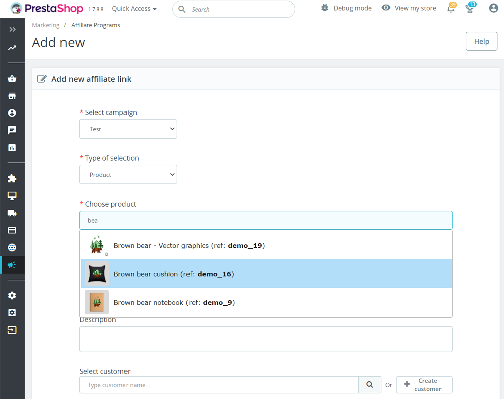 PrestaShop Affiliate Program with Referral Links