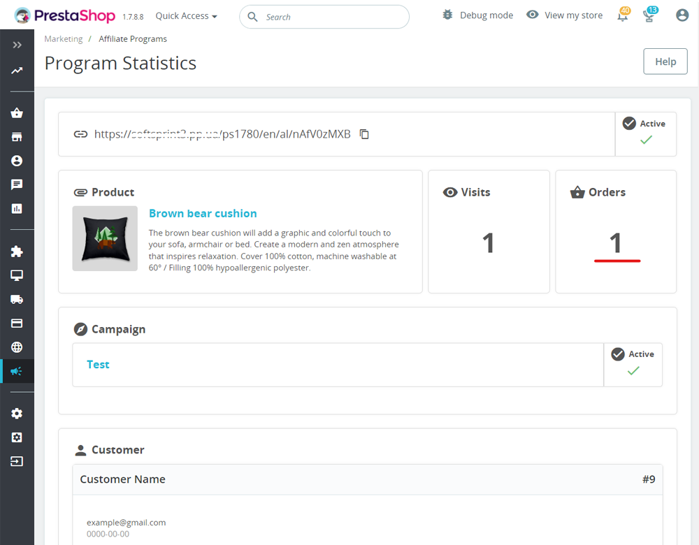 PrestaShop Affiliate Program with Referral Links