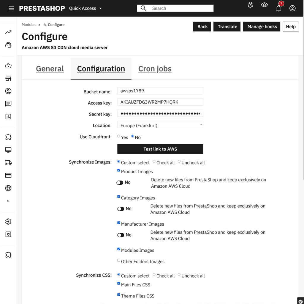 Amazon AWS S3 CDN Media Server for PrestaShop