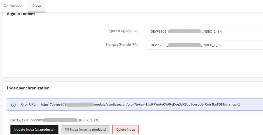 Algolia search prestashop module